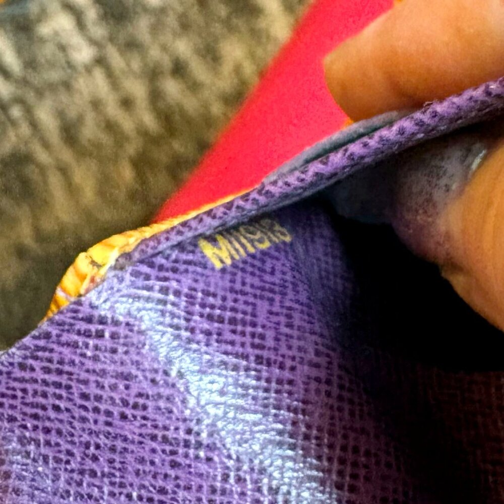 90s Vintage LV Yellow Epi + Purple Taiga Leather SLG 3-way Bundle - Picture 11 of 15